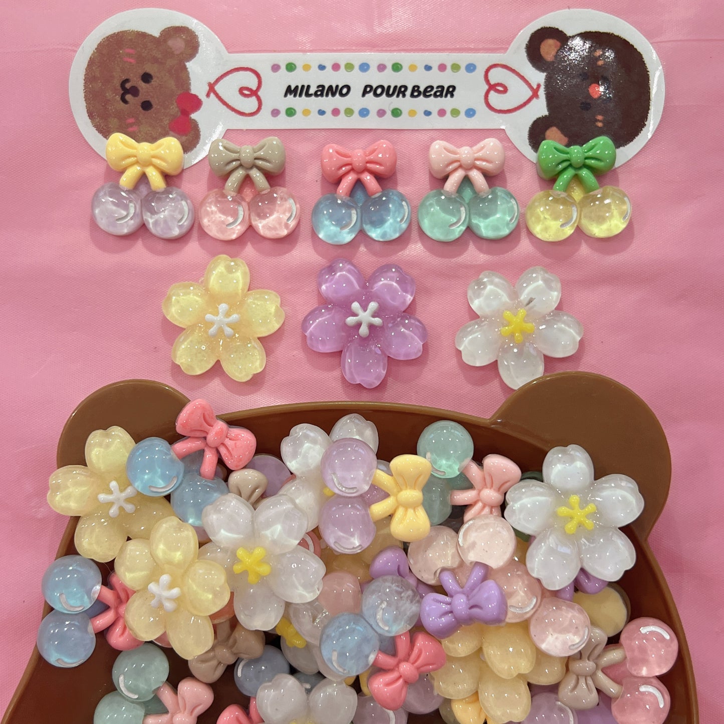 CHARMS clear cherry & flower
