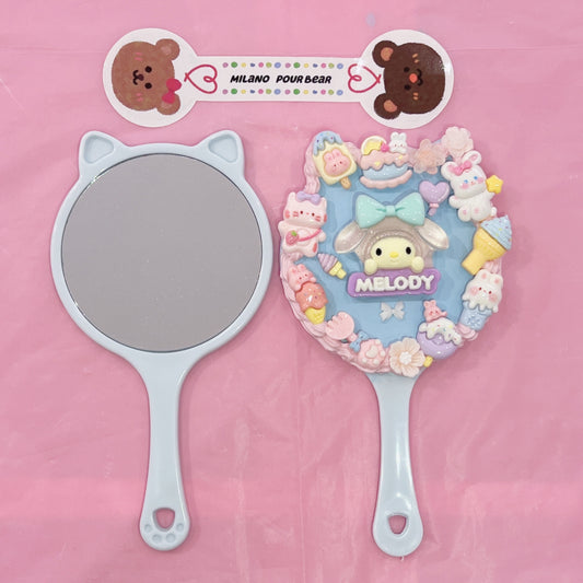 Mini specchietto a mano Personalizzabile con Cream Glue