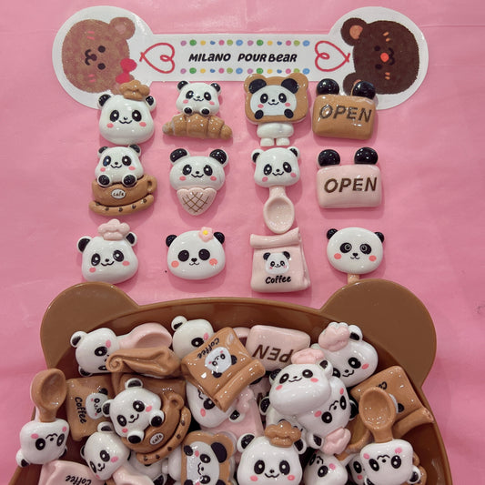 Charms Panda pink&brown