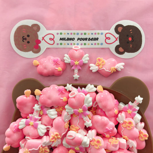 CHARMS pink heart & cloud