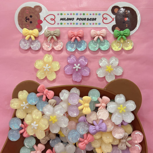 CHARMS clear cherry & flower