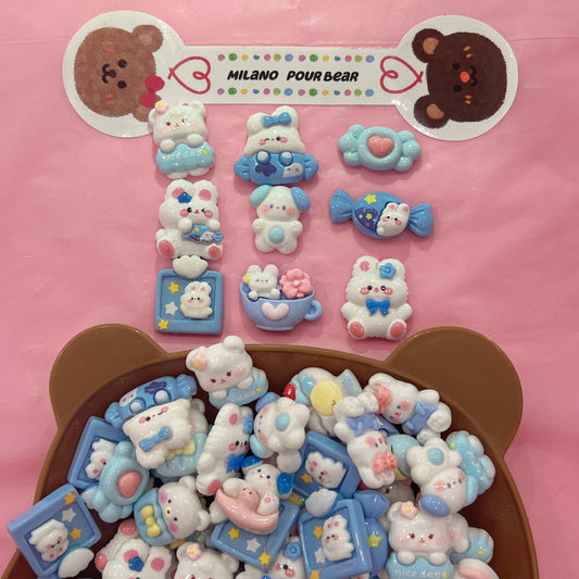 CHARMS Rabbit & bear blue